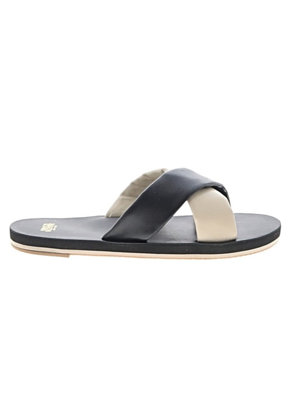 Frances Valentine Criss-Cross Black and White Sandals Size 9